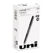 Uni-Ball ONYX Stick Roller Ball Pen, Fine 0.7mm, Blk Ink, Blk Barrel, PK12 60143